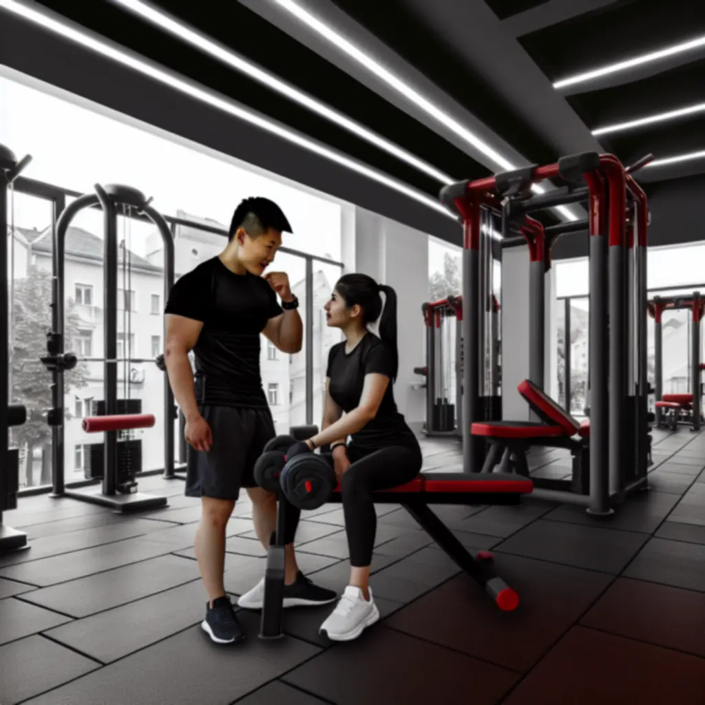 Edző irányít egy intenzív edzésórát a BodyFoorce teremben