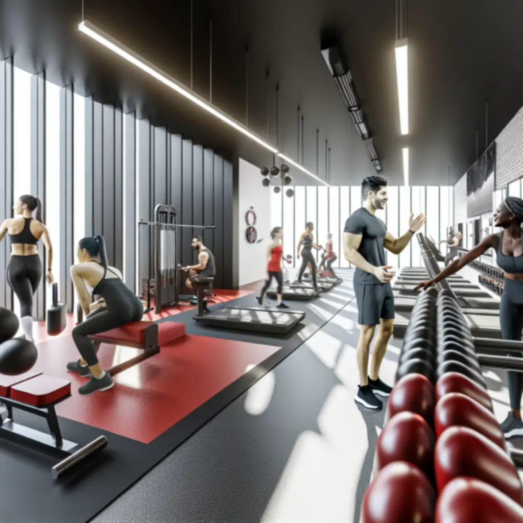 Modern, hangulatos BodyFoorce edzőtér panoráma kilátással.